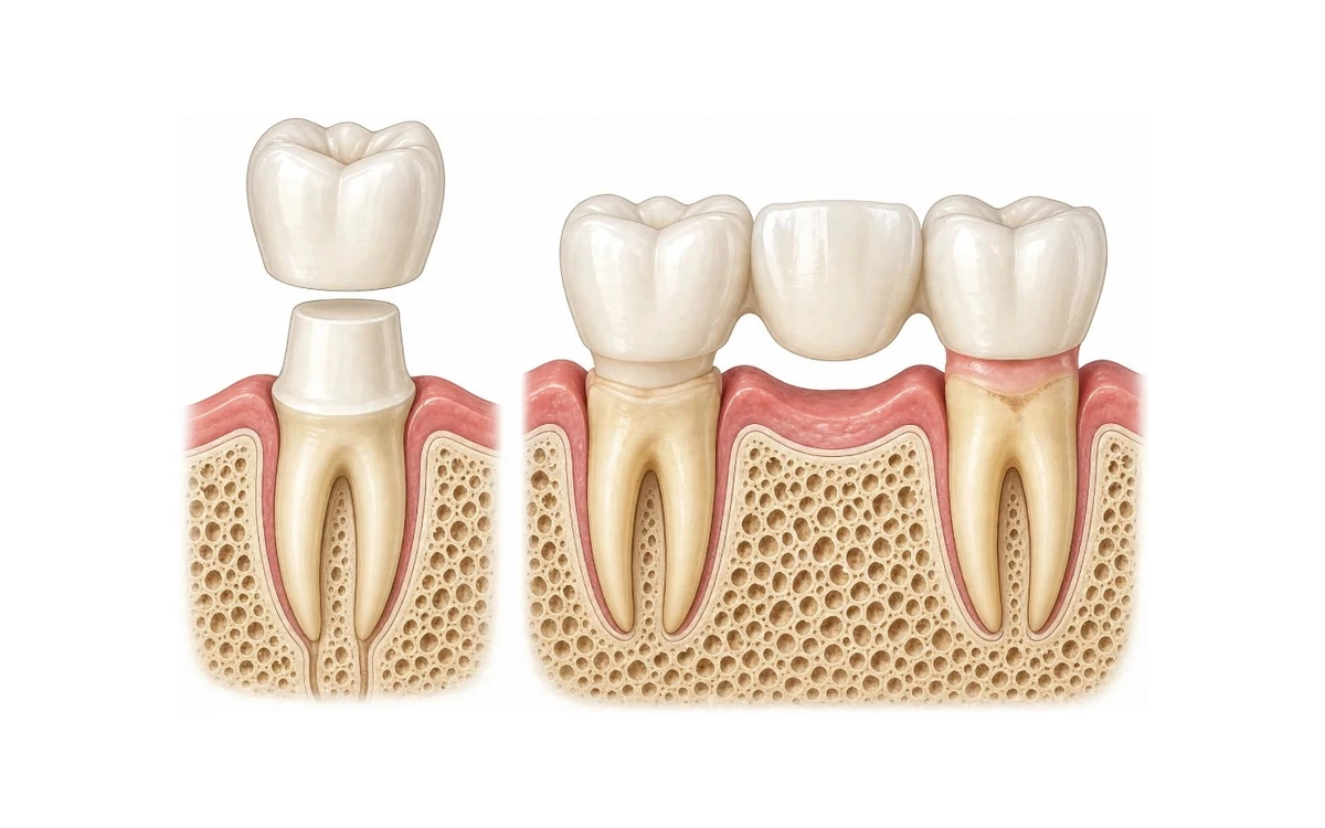 Precision porcelain and zirconia dental crown and bridge restoration